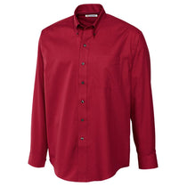 Cutter & Buck Men's Cardinal Red Easy Care Twill Dress Shirt
