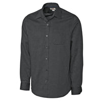 Cutter & Buck Men's Black L/S Tailored Fit Spread Nailshead Dress Shirt
