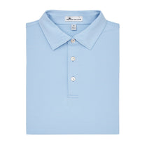Peter Millar Men's Cottage Blue Jubilee Stripe Stretch Jersey Polo with Self Sean Collar