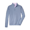 Peter Millar Men's Navy/White Perth Mini Stripe Stretch Quarter Zip