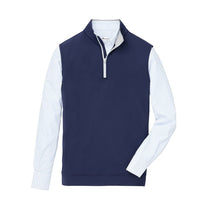 Peter Millar Men's Navy Galway Stretch Loop Terry Quarter-Zip Vest