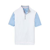 Peter Millar Men's White Galway Stretch Loop Terry Quarter-Zip Vest