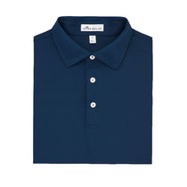 Peter Millar Men's Navy Solid Stretch Mesh Polo