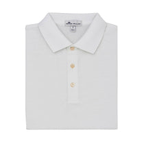 Peter Millar Men's White Solid Cotton Lisle Polo