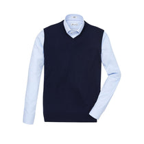 Peter Millar Men's Navy Crown Soft V-Neck Vest