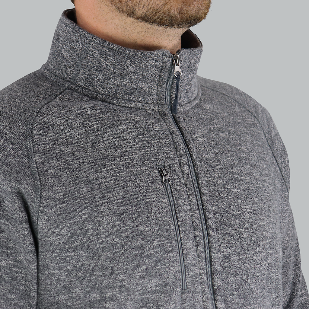 Zusa Men's Grey Heather Midtown Fleece Full Zip