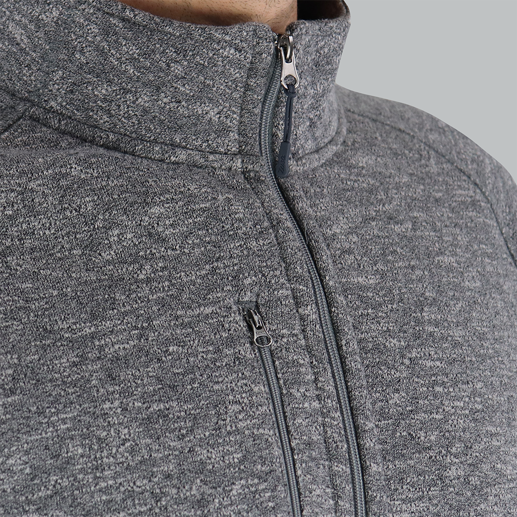 Zusa Men's Grey Heather Midtown Fleece Full Zip