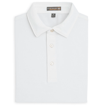 Peter Millar Men's White Solid Stretch Mesh Polo