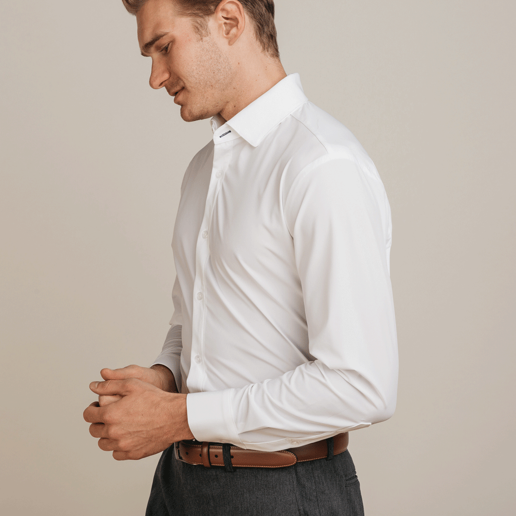 Mizzen+Main Men's White Manhattan Trim Fit Dress Shirt