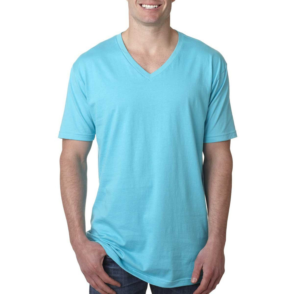 Next Level Men's Tahiti Blue Premium Fitted Short-Sleeve V-Neck Tee