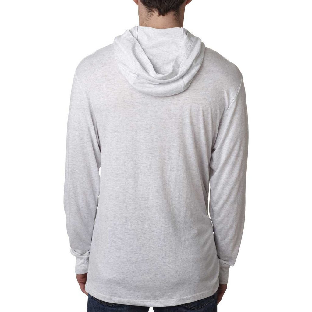 Next Level Unisex Heather White Triblend Long Sleeve Hoodie