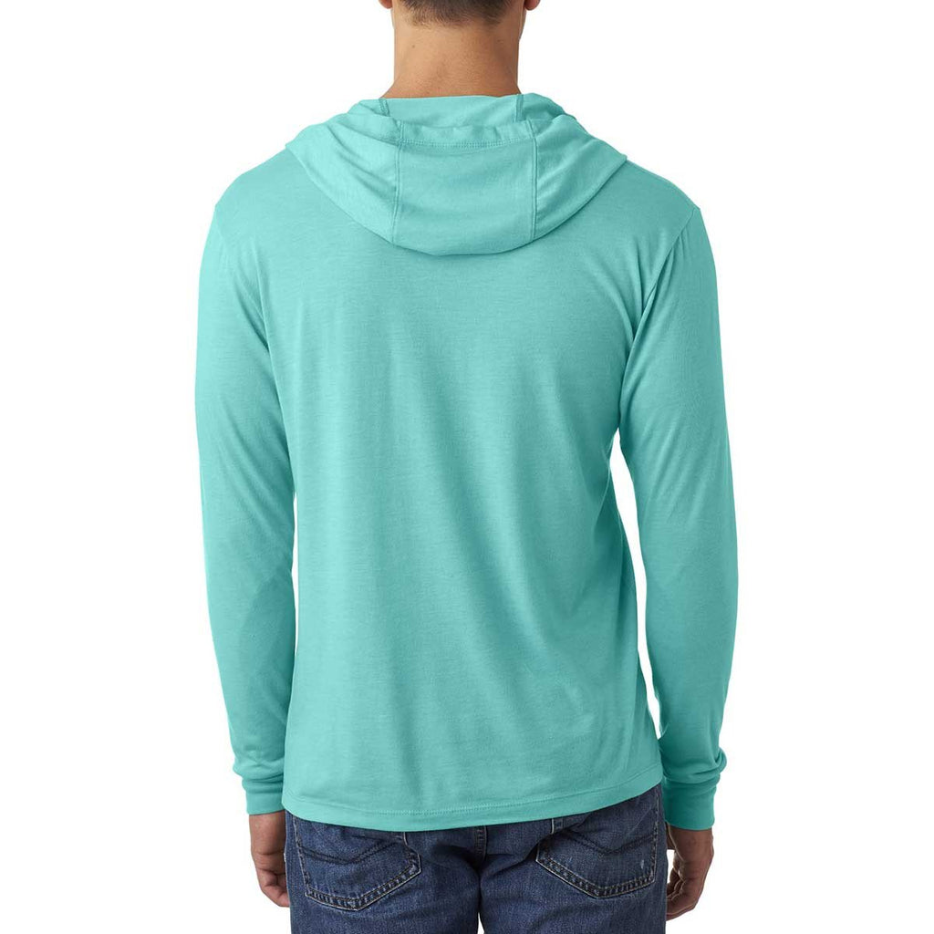 Next Level Unisex Tahiti Blue Triblend Long Sleeve Hoodie