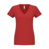 Next Level Women's Red Sueded V-Neck Tee