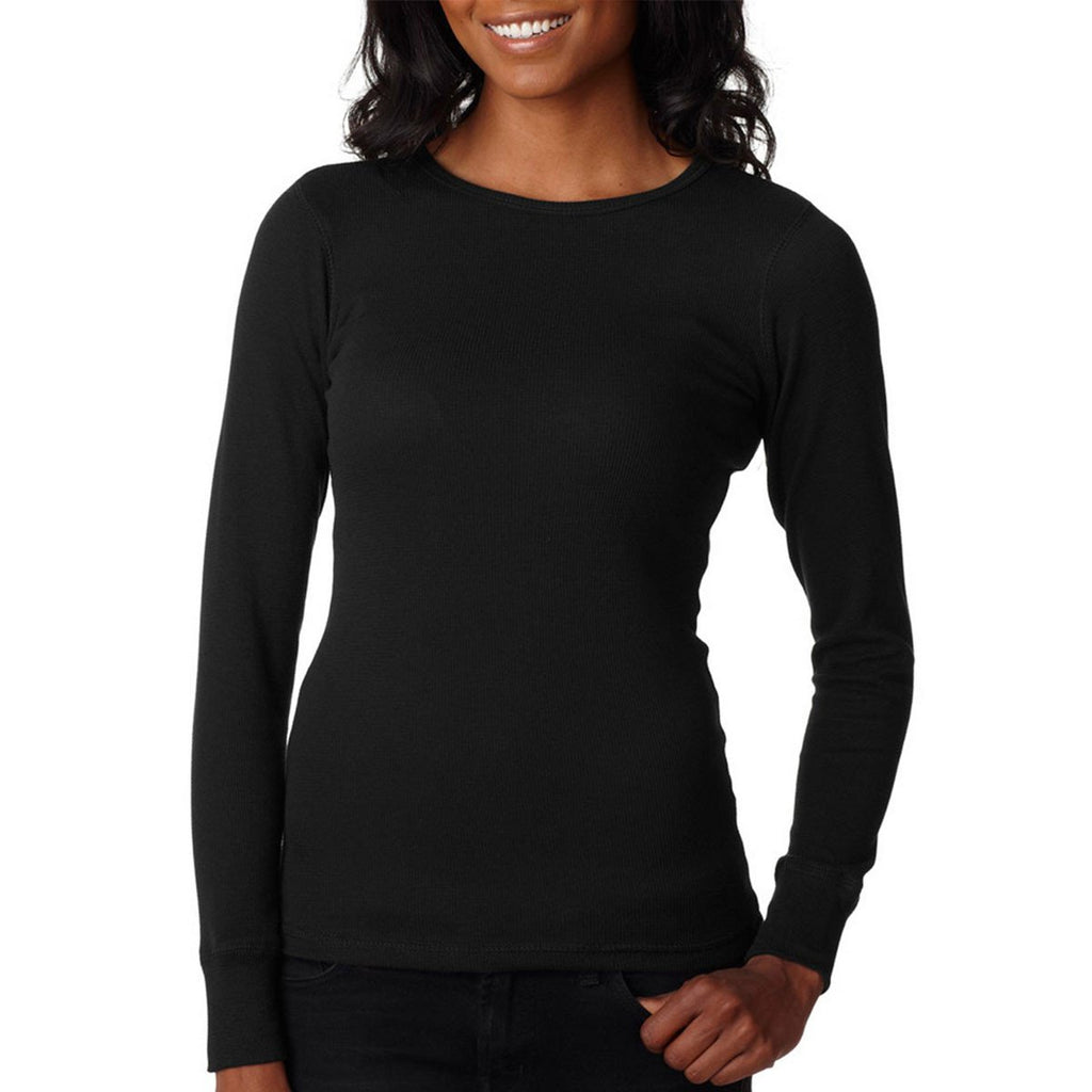 Next Level Men's Black Blended Thermal Tee