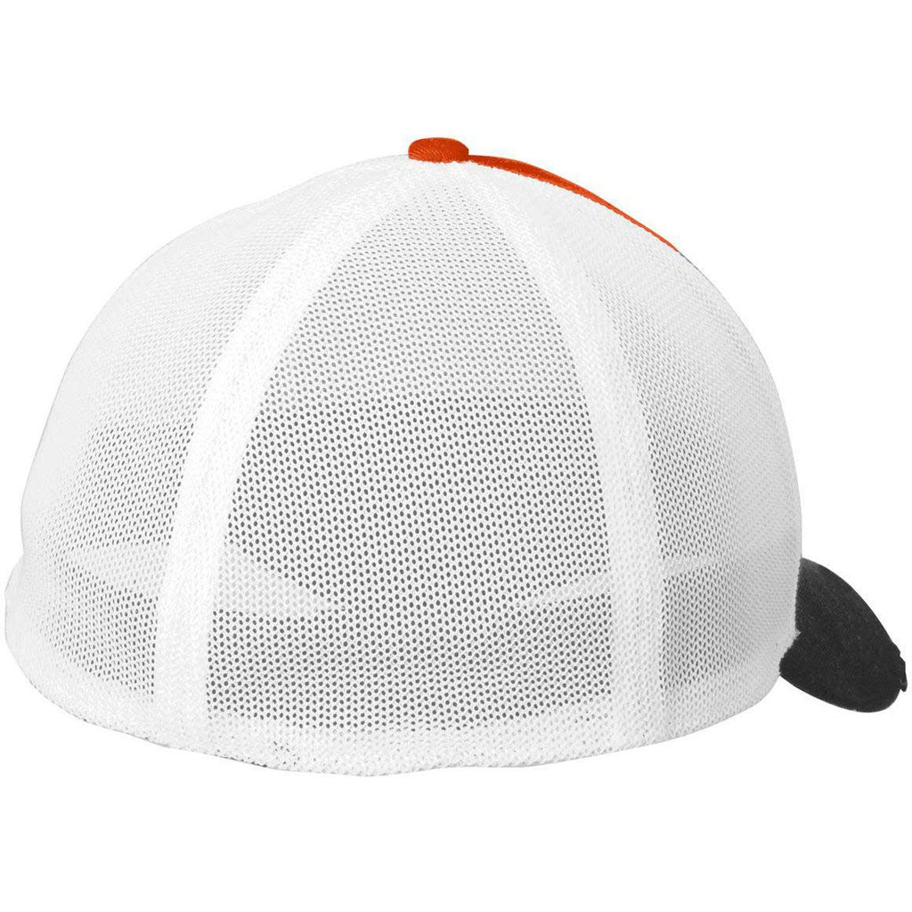New Era Black/Deep Orange/White Vintage Mesh Cap