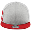 New Era Shadow Heather/Scarlet Striped Flat Bill Snapback Cap