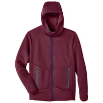 North End Men's Burgundy Heather/Olympic Blue Paramount Bonded Knit Jacket