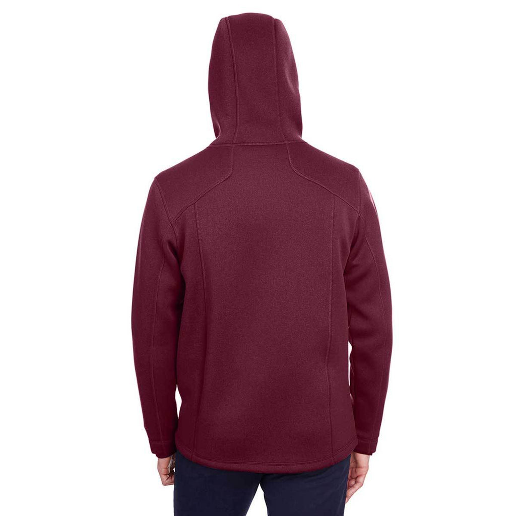 North End Men's Burgundy Heather/Olympic Blue Paramount Bonded Knit Jacket