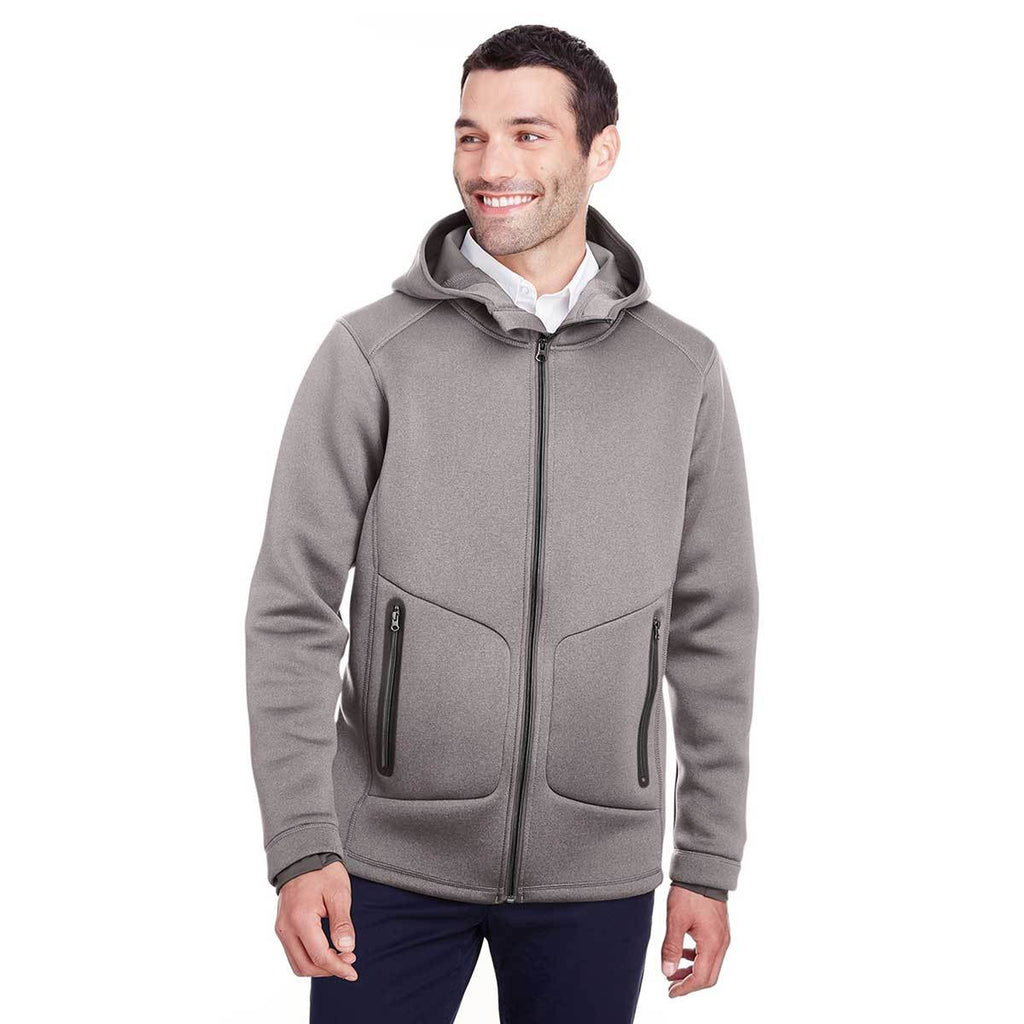 North End Men's Light Heather/Carbon Paramount Bonded Knit Jacket