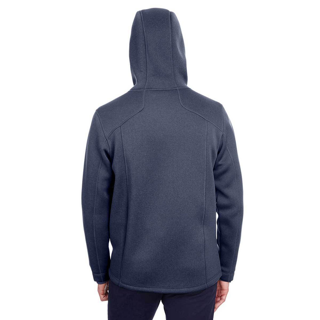 North End Men's Classic Navy Heather/Carbon Paramount Bonded Knit Jacket