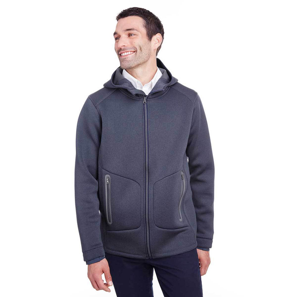 North End Men's Classic Navy Heather/Carbon Paramount Bonded Knit Jacket