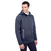 North End Men's Classic Navy Heather/Carbon Paramount Bonded Knit Jacket