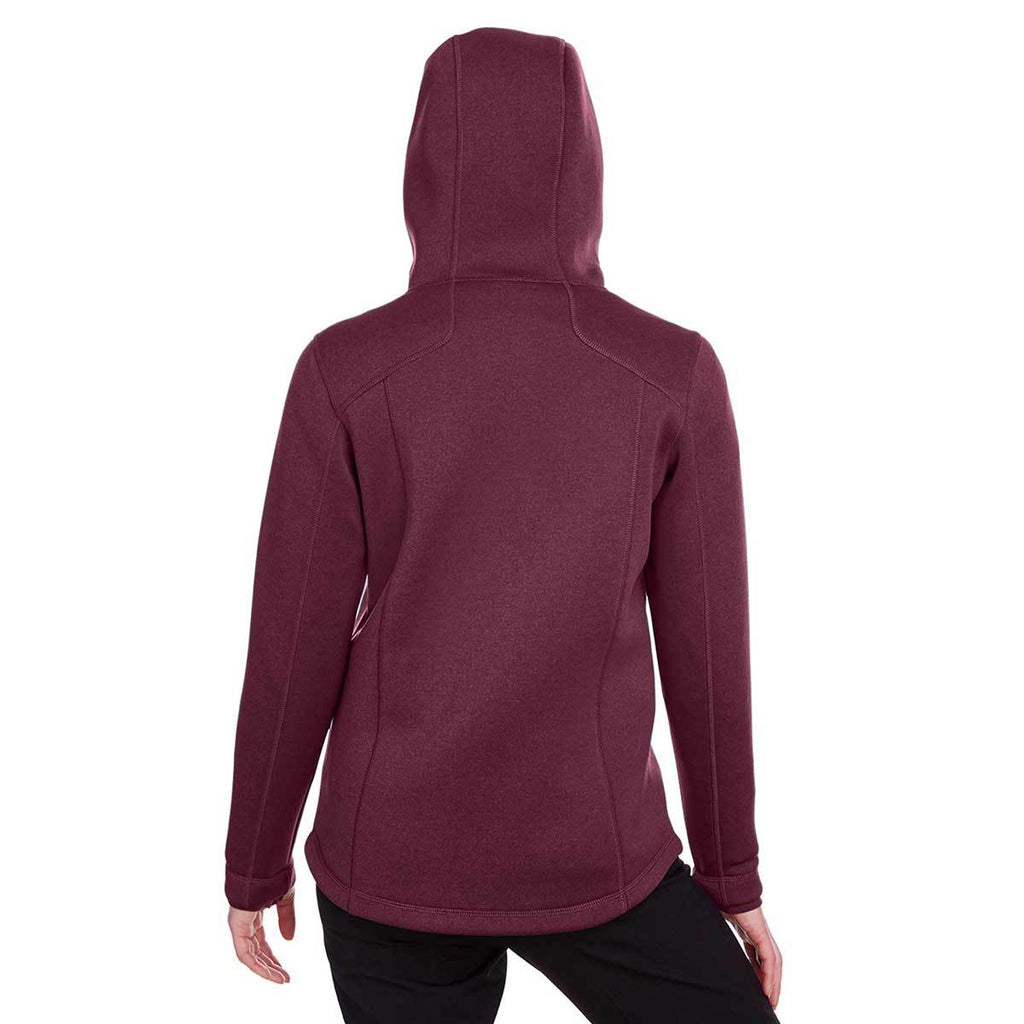 North End Women's Burgundy Heather/Olympic Blue Paramount Bonded Knit Jacket