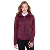 North End Women's Burgundy Heather/Olympic Blue Paramount Bonded Knit Jacket