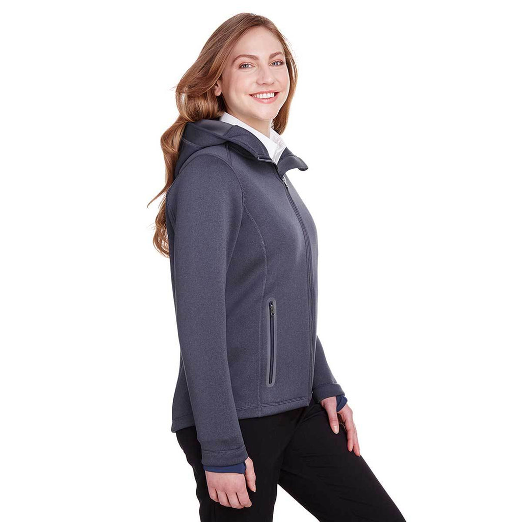 North End Women's Classic Navy Heather/Carbon Paramount Bonded Knit Jacket