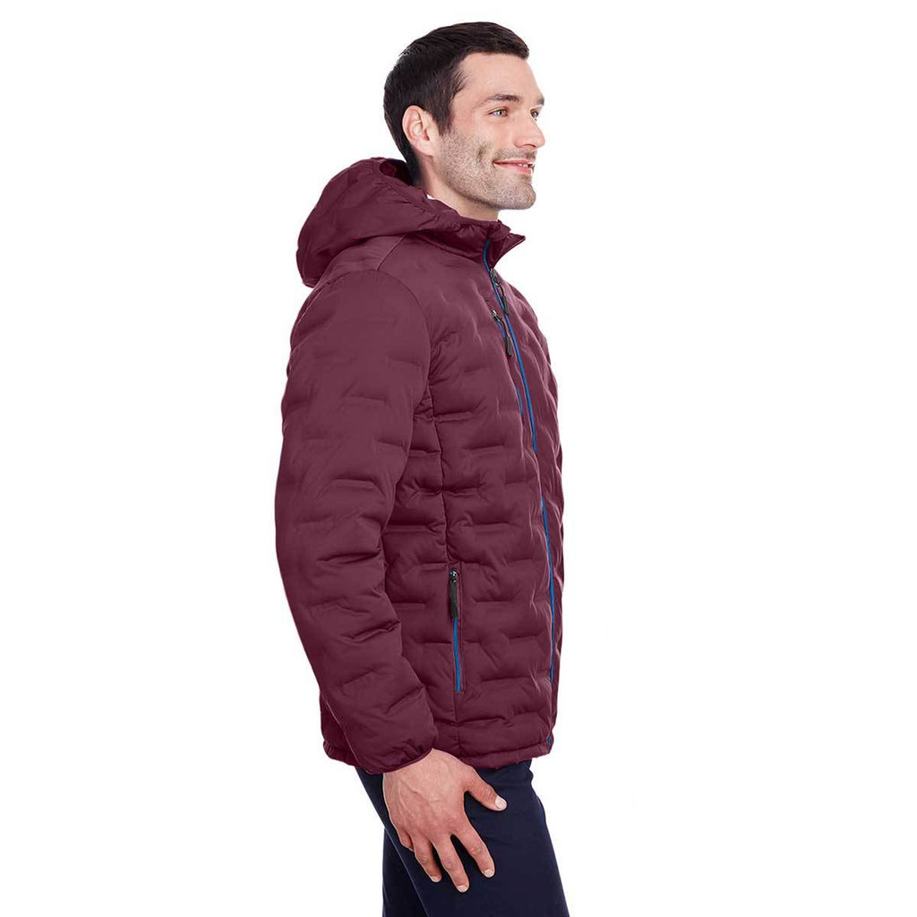 North End Men's Burgundy/Olympic Blue Loft Puffer Jacket