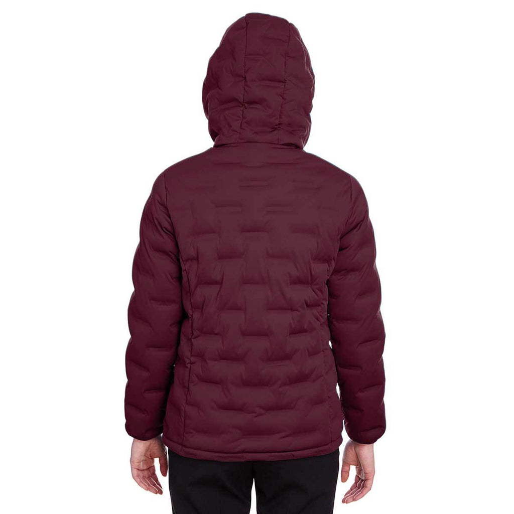 North End Women's Burgundy/Olympic Blue Loft Puffer Jacket