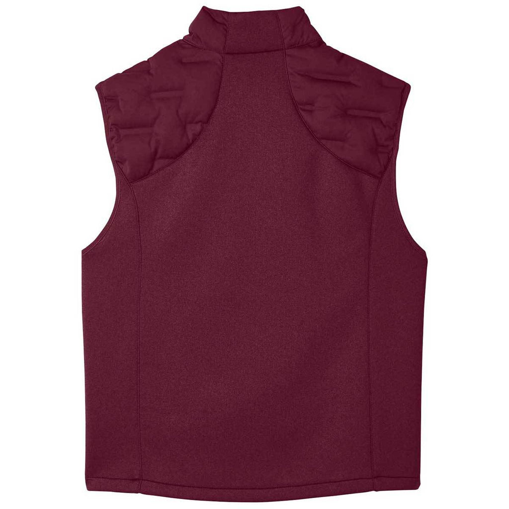 North End Men's Burgundy/Burgundy Heather/Olympic Blue Pioneer Hybrid Vest