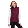 North End Women's Burgundy/Burgundy Heather/Olympic Blue Pioneer Hybrid Vest