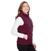 North End Women's Burgundy/Burgundy Heather/Olympic Blue Pioneer Hybrid Vest