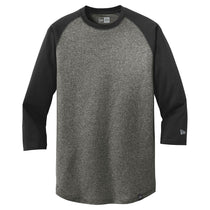New Era Men's Black/Black Twist Heritage Blend 3/4 Sleeve Baseball Raglan Tee