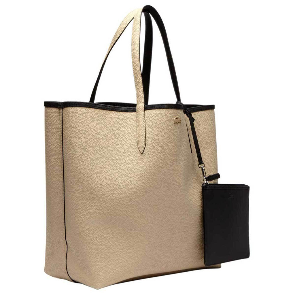 Lacoste Women's Black/Warm Sand Anna Large Reversible Tote Bag