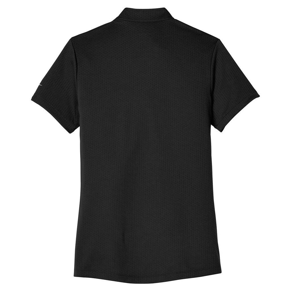 Nike Women's Black Dri-FIT Hex Textured V-Neck Top