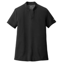 Nike Women's Black Dri-FIT Hex Textured V-Neck Top