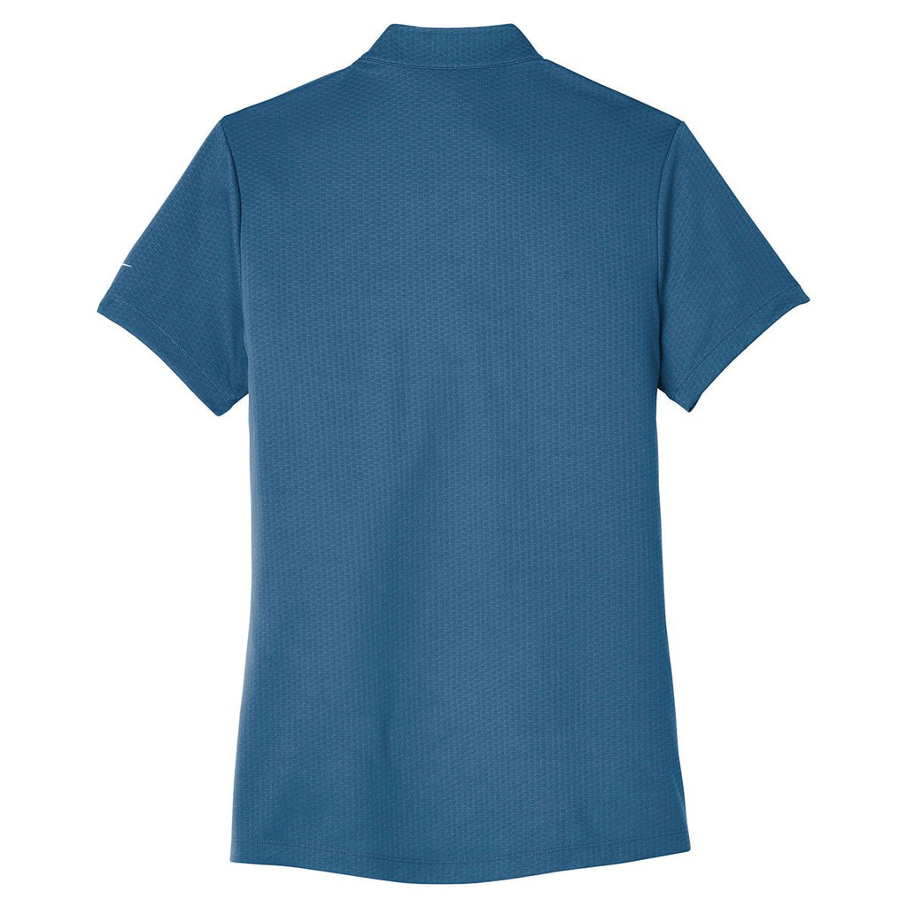 Nike Women's Court Blue Dri-FIT Hex Textured V-Neck Top