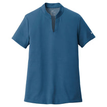Nike Women's Court Blue Dri-FIT Hex Textured V-Neck Top