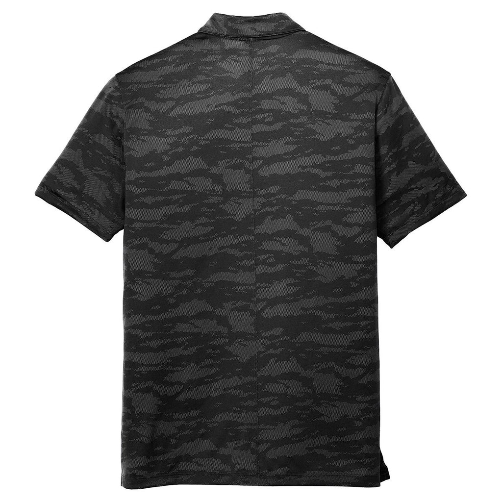 Nike Men's Black Dri-FIT Waves Jacquard Polo