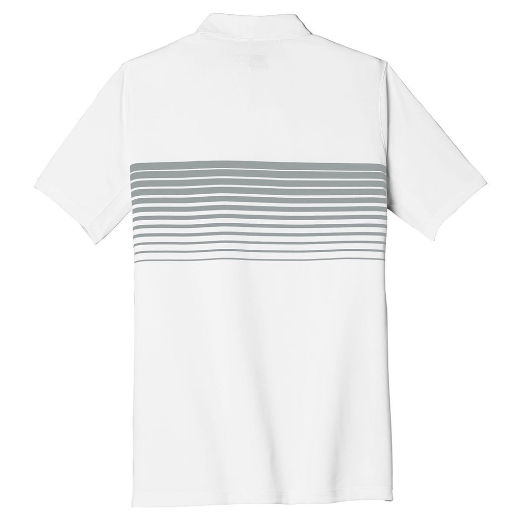 Nike Men's White/Cool Grey Dri-FIT Chest Stripe Polo