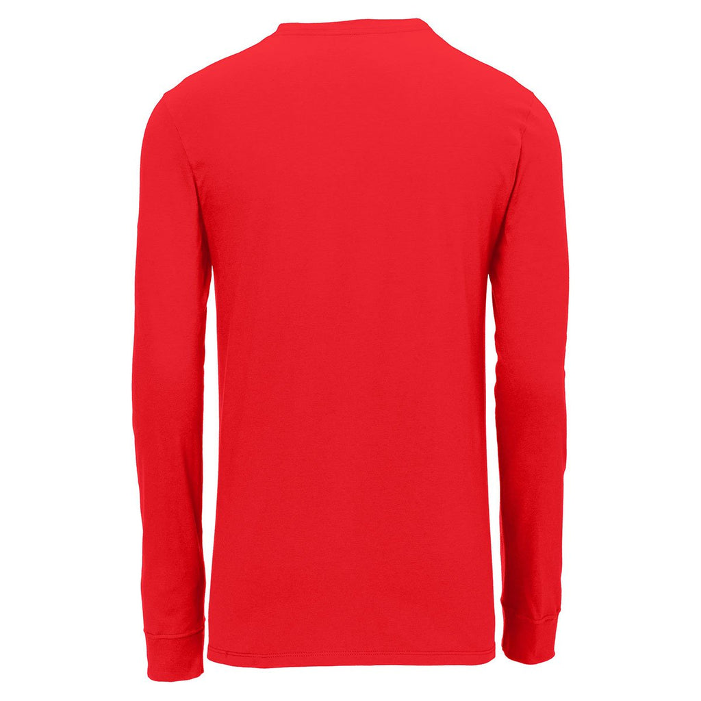 Nike Men's University Red Core Cotton Long Sleeve Tee