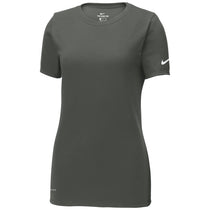 Nike Women's Anthracite Dri-FIT Cotton/Poly Scoop Neck Tee
