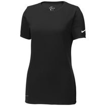 Nike Women's Black Dri-FIT Cotton/Poly Scoop Neck Tee