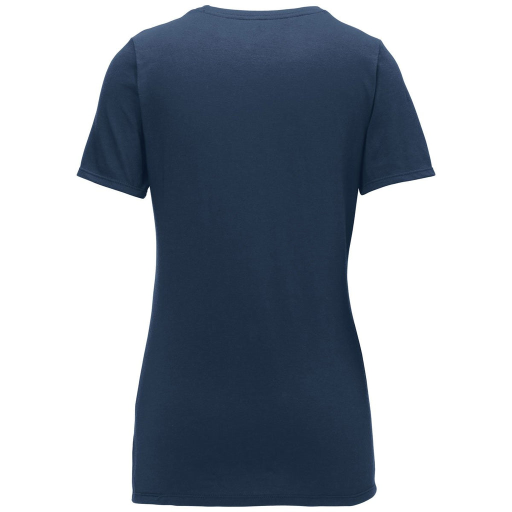 Nike Women's College Navy Dri-FIT Cotton/Poly Scoop Neck Tee