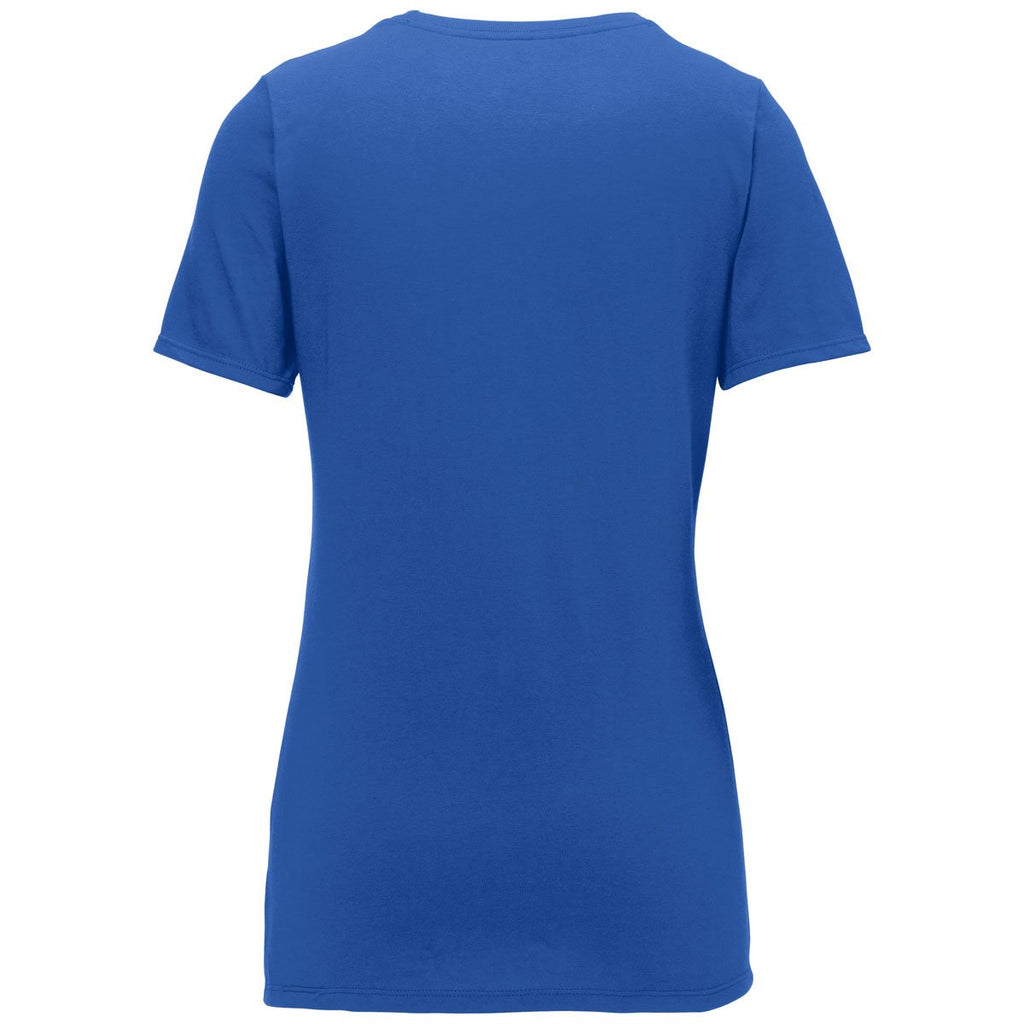 Nike Women's Rush Blue Dri-FIT Cotton/Poly Scoop Neck Tee
