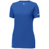 Nike Women's Rush Blue Dri-FIT Cotton/Poly Scoop Neck Tee