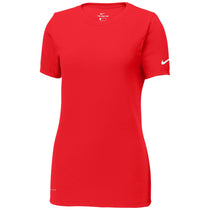 Nike Women's University Red Dri-FIT Cotton/Poly Scoop Neck Tee