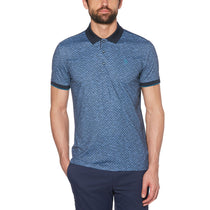 Original Penguin Men's Black Iris Blue Geo Swag Polo